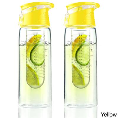 Pure Flavour 2 Go Tritan Plastic Water Bottles with Built in Fruit Diffuser (Set of 2)