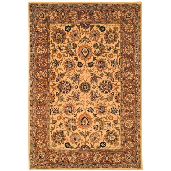 Safavieh Hand made Classic Ivory/ Red Wool Rug (4 x 6)