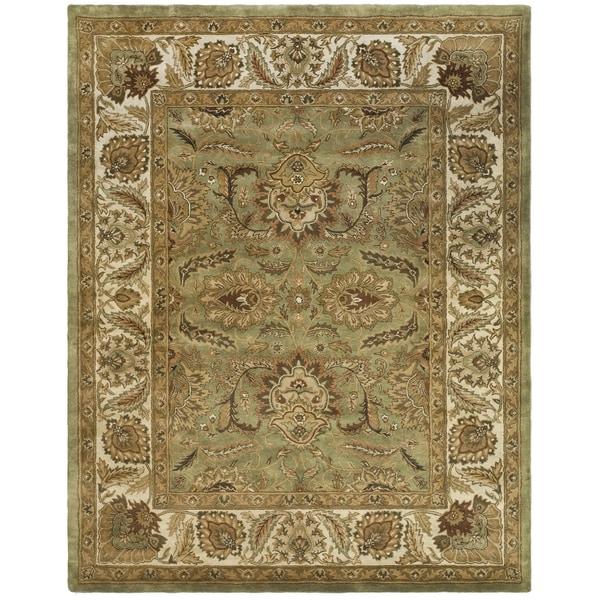 Safavieh Hand-made Classic Green/ Ivory Wool Rug - 8'3 x 11'