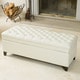 preview thumbnail 1 of 7, Hastings Tufted Ivory Leather Storage Ottoman by Christopher Knight Home