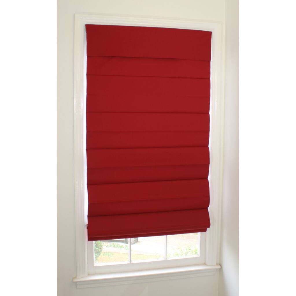 Room-darkening Cordless Red Roman Window Shade