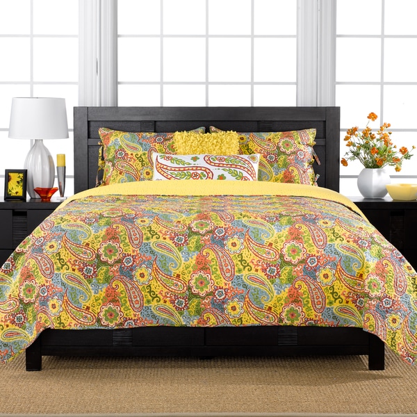 Colonial Floral Paisley 3-piece Quilt Set