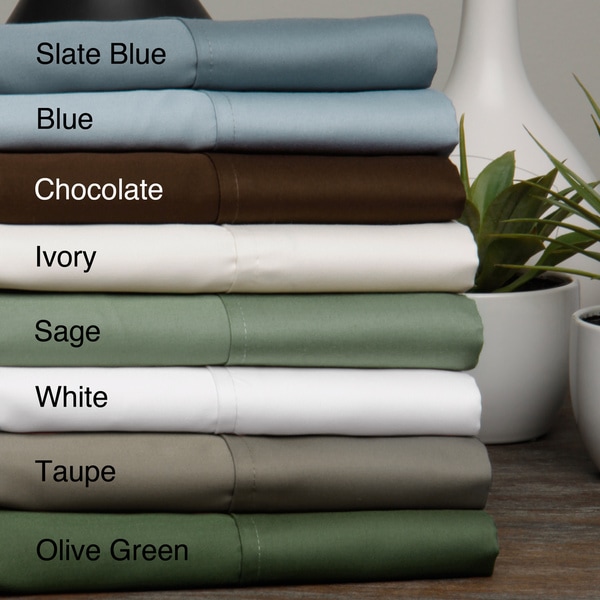 Egyptian Cotton Sateen 630 Thread Count Solid 4-piece Sheet Set - Free ...