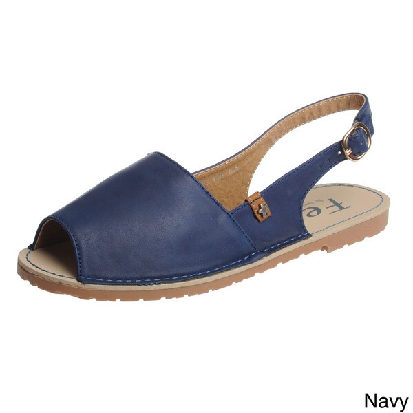 navy blue flat slingbacks