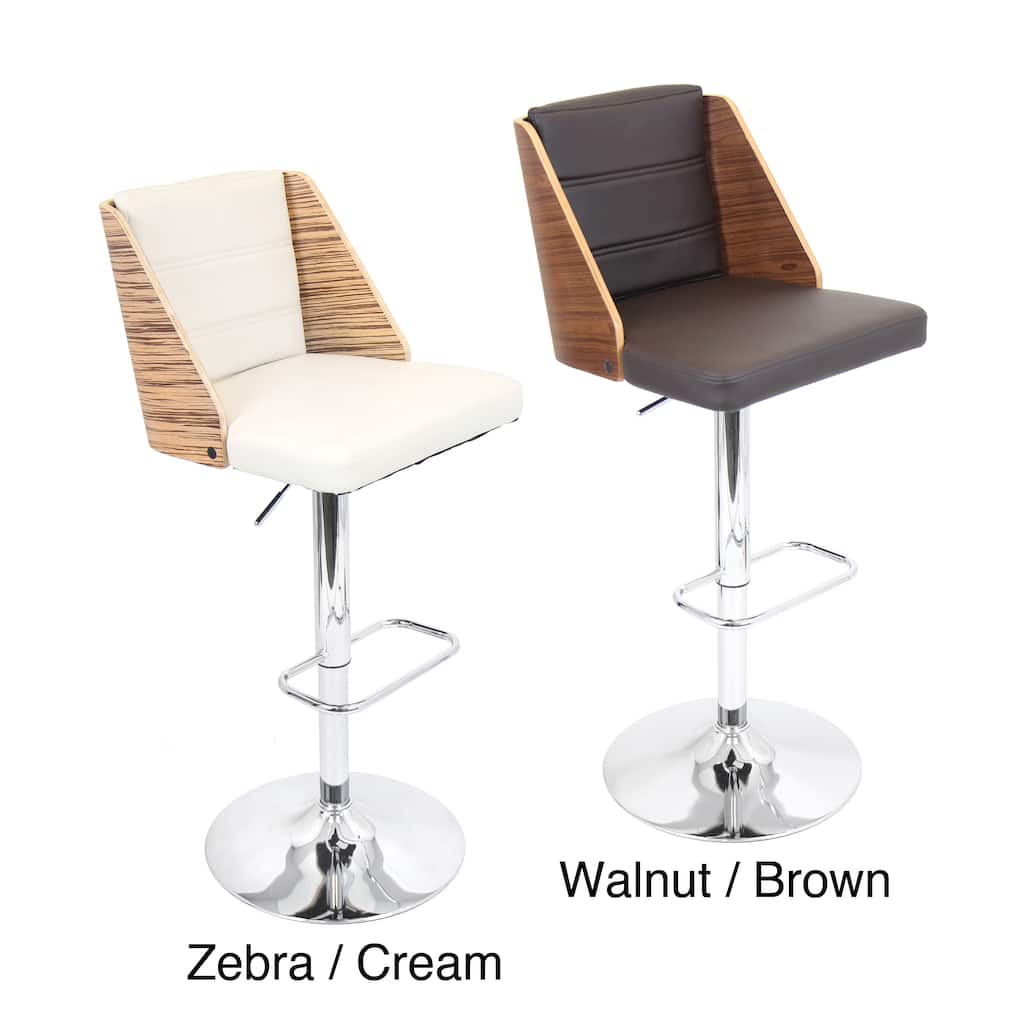 Galanti Mid-century Modern Bent Wood Adjustable Barstool