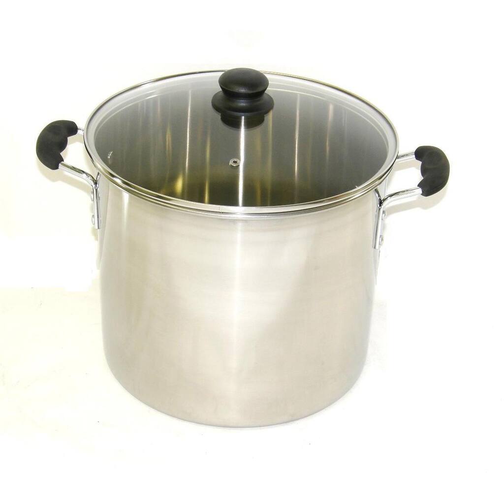 Ballington Stainless Steel Vented Glass Stock Pot - Overstock - 8052031