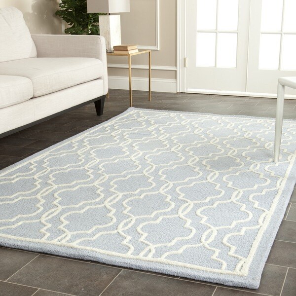 Safavieh Contemporary Handmade Moroccan Cambridge Light Blue/ Ivory