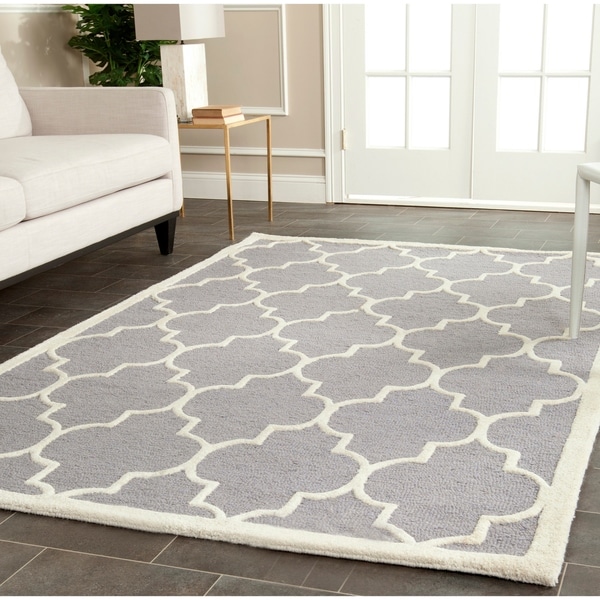 Safavieh Handmade Moroccan Cambridge Silver/ Ivory Wool Area Rug - 11' x 15'