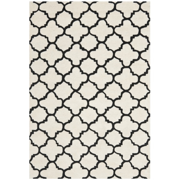 Safavieh Handmade Moroccan Chatham Ivory/ Black Wool Rug (89 x 12