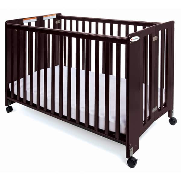 slide 2 of 2, Foundations HideAway Full-size Folding Crib in Cherry