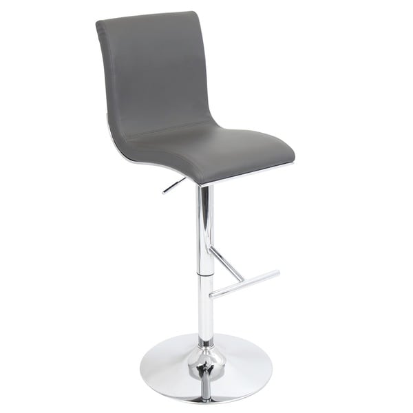 Porch & Den Tower Modern Adjustable Barstool with Faux Leather
