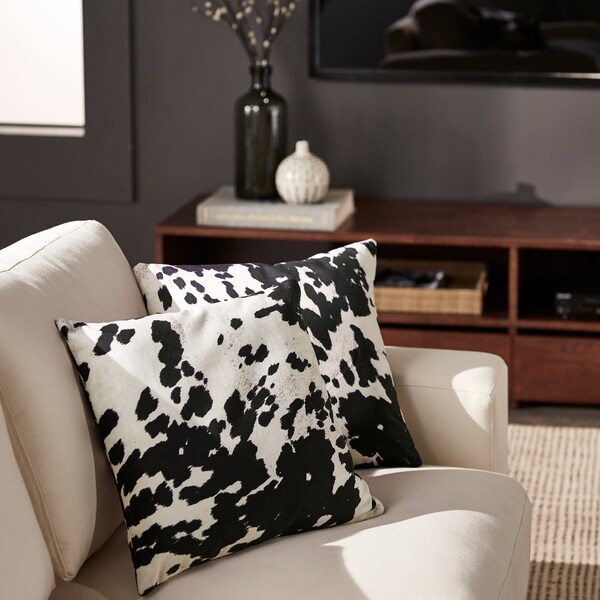 faux cow print pillows