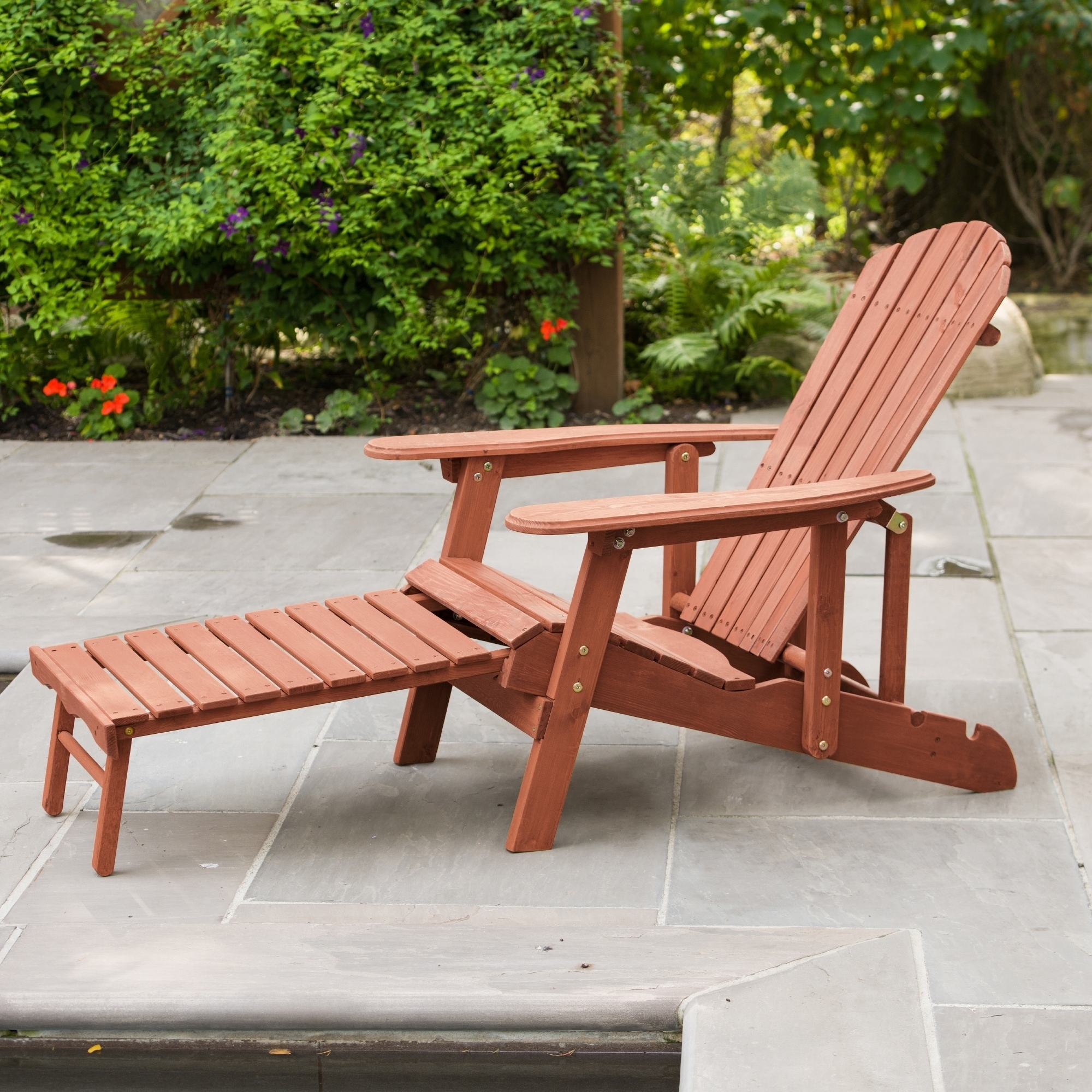 adirondack chair with pullout ottoman