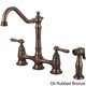 preview thumbnail 4 of 9, Pioneer Americana Series Two-Handle Bridge Kitchen Faucet with Sprayer Oil Rubbed bronze