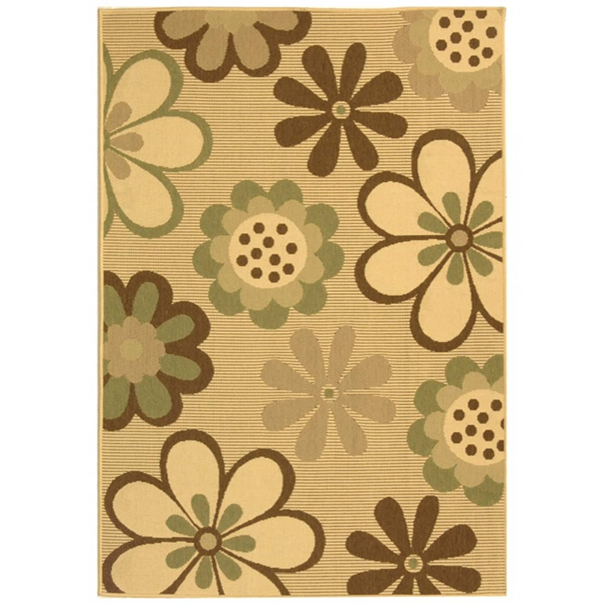 Safavieh Indoor/ Outdoor Courtyard Natural Brown/ Olive Area Rug (8 X 11)