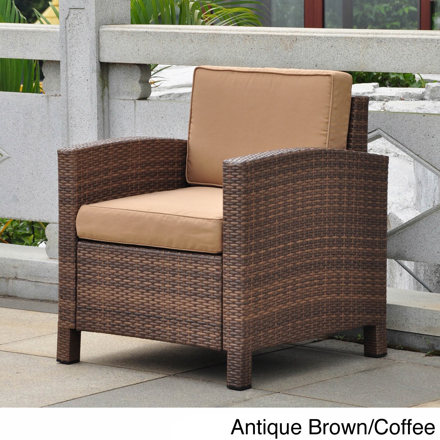 International Caravan Barcelona Aluminum/Resin Chair w/Cushions International Caravan Barcelona Aluminum/Resin Chair w/Cushions