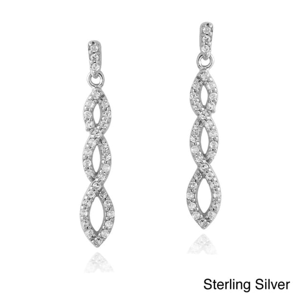 Icz Stonez Silver Cubic Zirconia Infinity Dangle Earrings   15415275