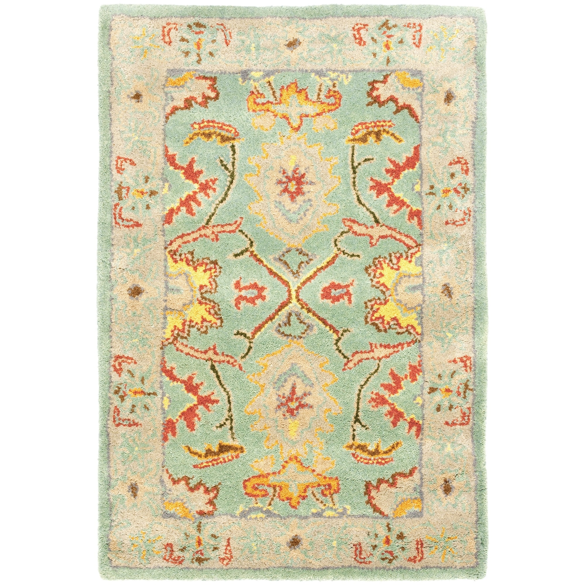 Safavieh Hand made Heritage Light Blue/ Ivory Wool Rug (26 X 4)