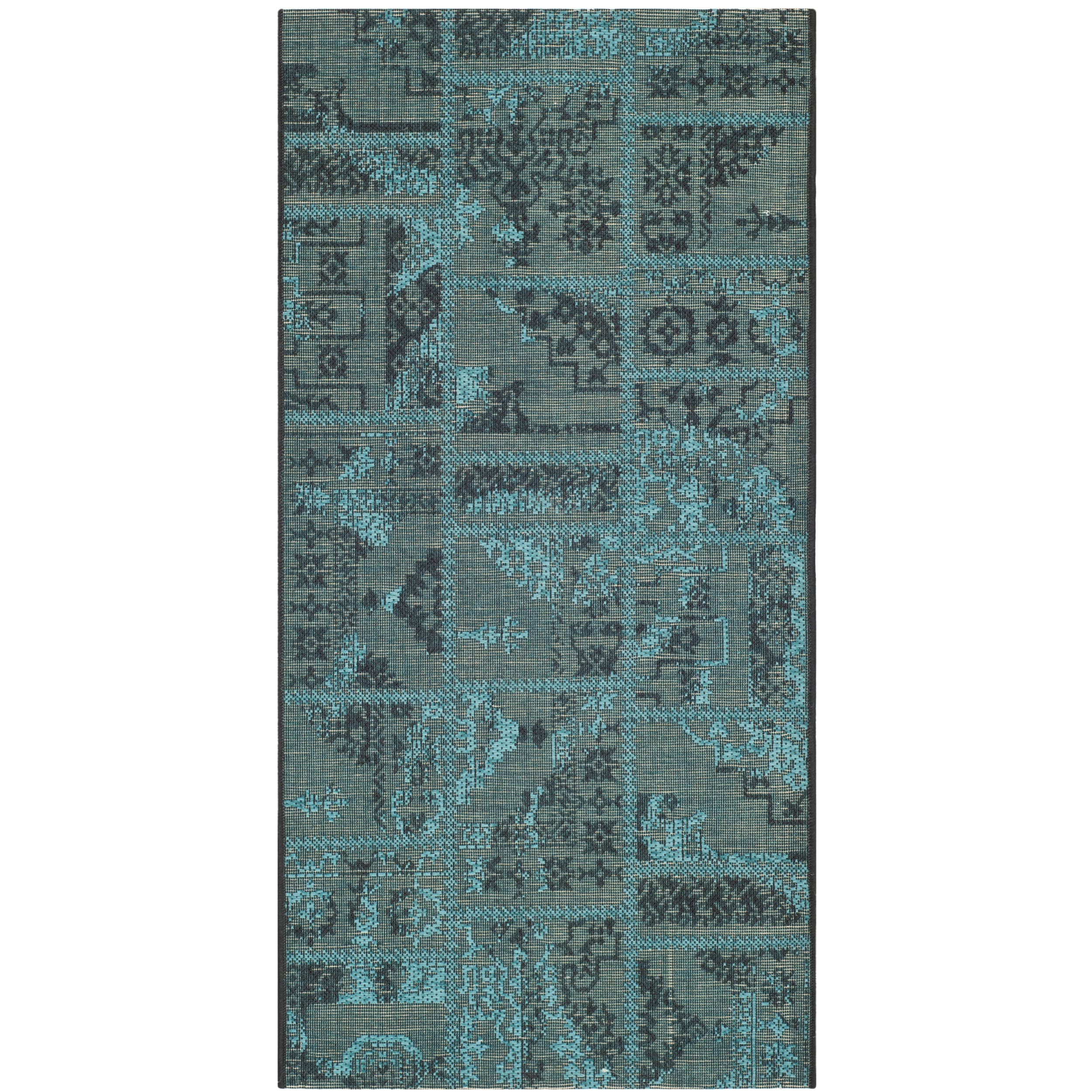 Safavieh Palazzo Black/turquoise Overdyed Chenille Area Rug (3 X 5)