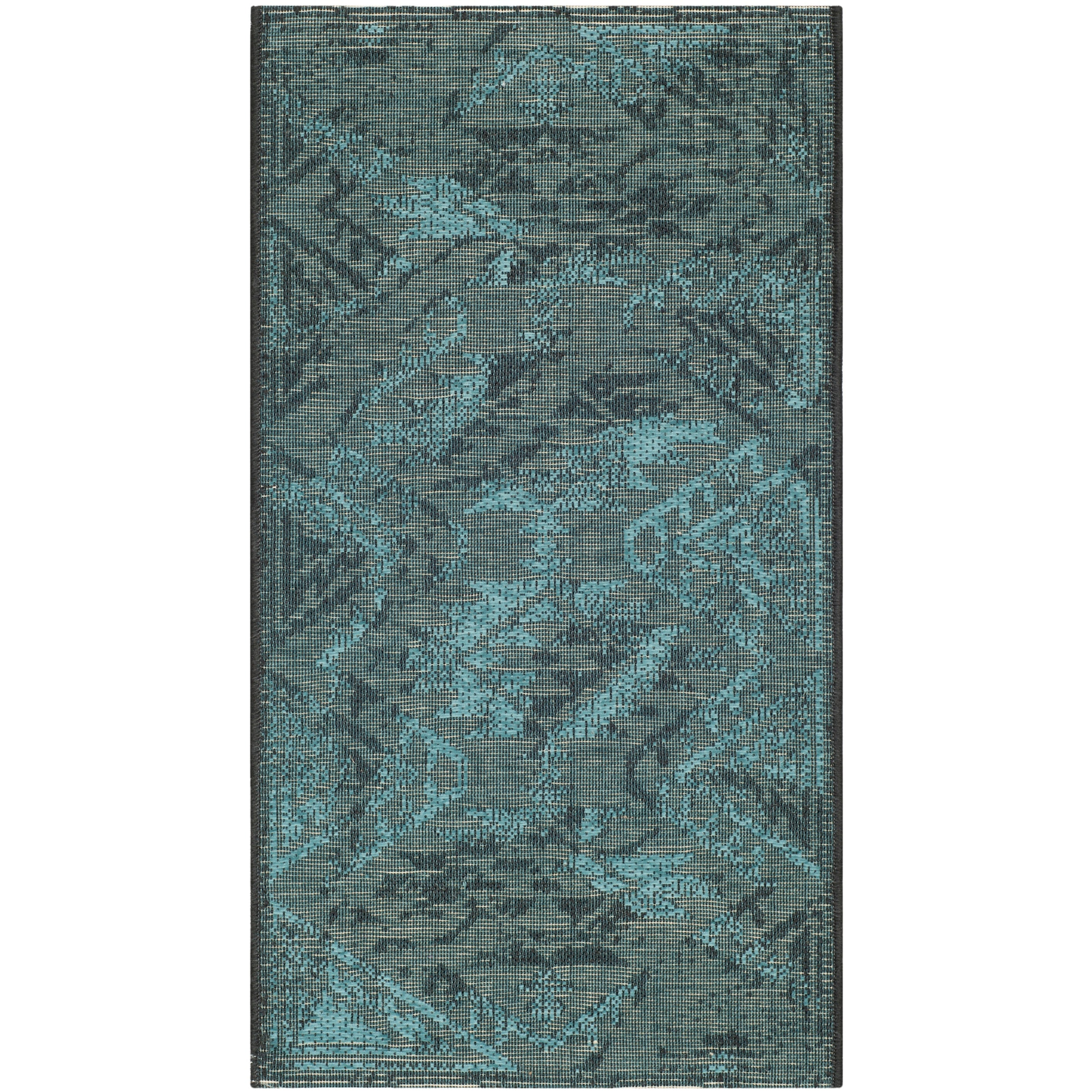 Safavieh Palazzo Black/turquoise Overdyed Chenille Oriental Rug (2 X 36)