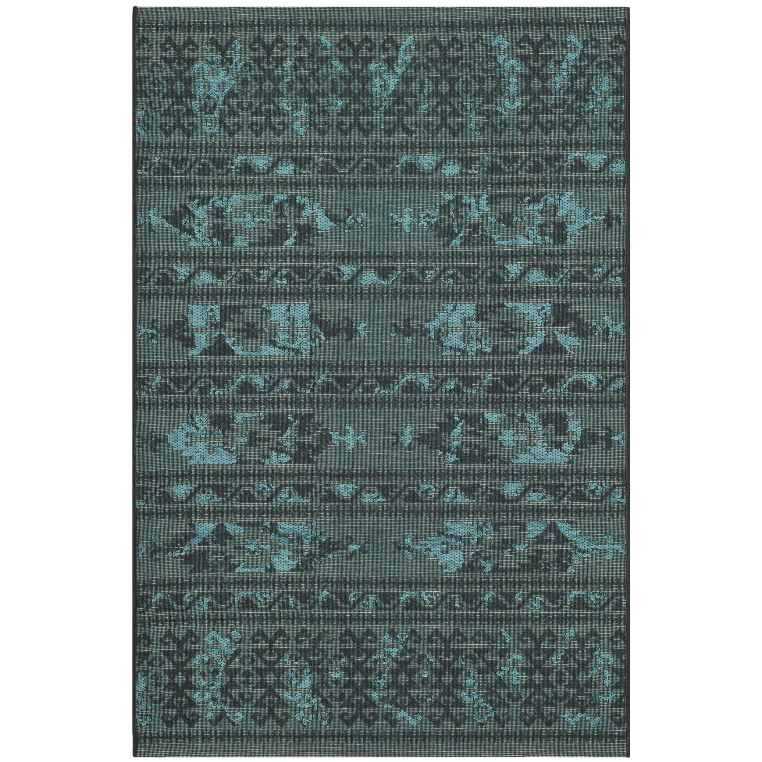 Safavieh Palazzo Black/turquoise Overdyed Polypropylene/chenille Rug (3 X 5)