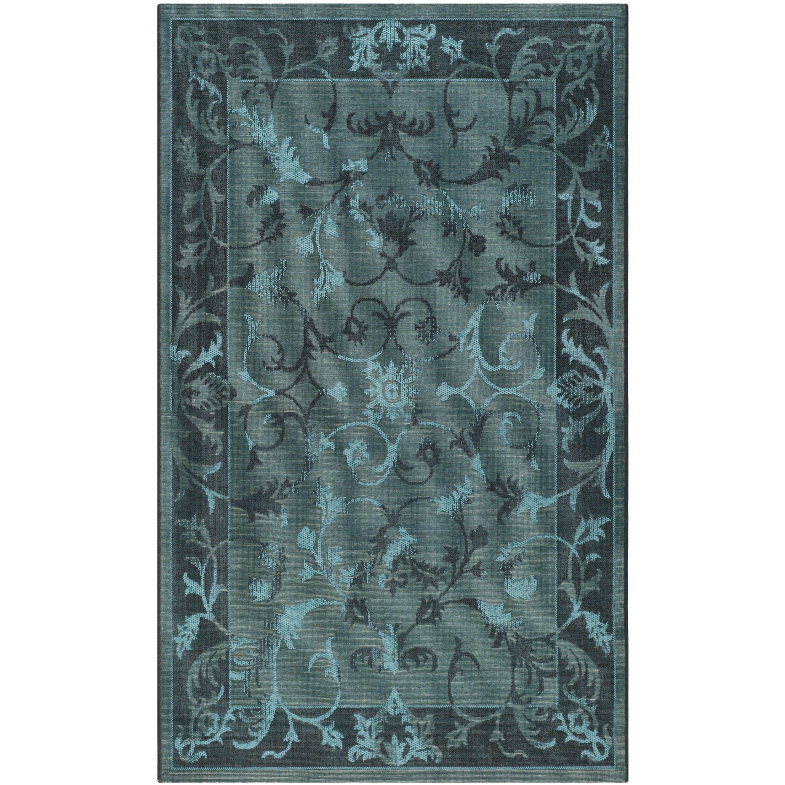 Safavieh Palazzo Transitional Black/turquoise Overdyed Chenille Rug (3 X 5)