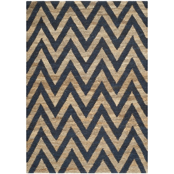 Safavieh Hand knotted Organic Black/ Natural Wool/ Jute Rug (4 x 6)