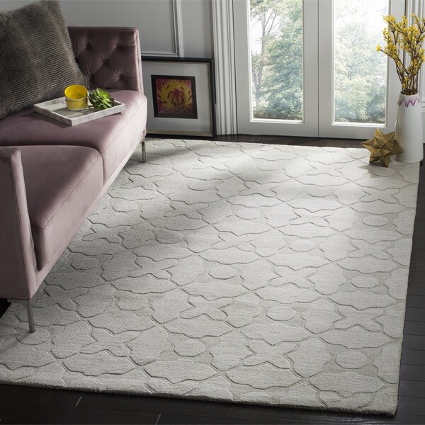 Safavieh Hand-made Impressions Silver Wool Rug - 8'3 x 11'