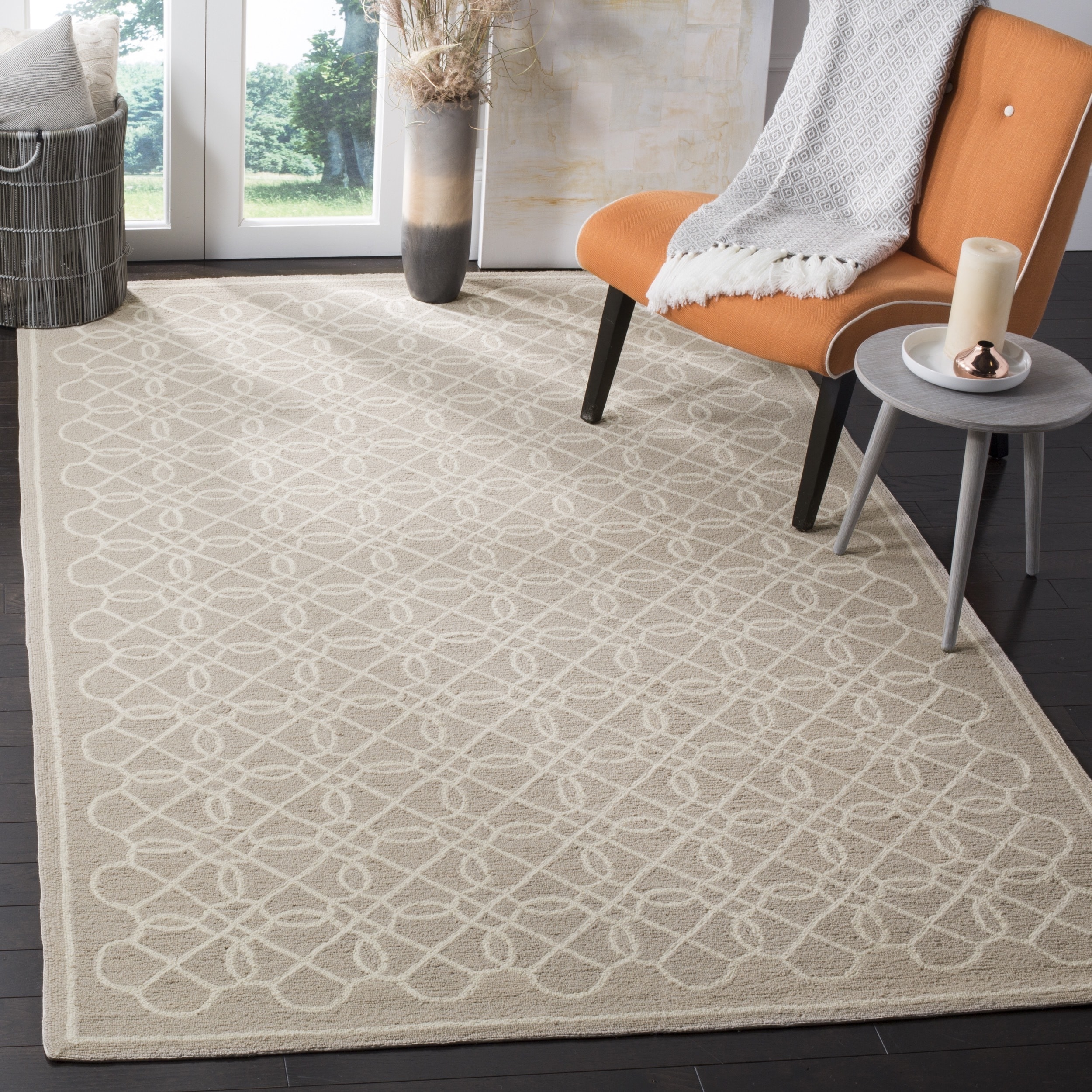 Safavieh Hand made Chelsea Tan/ Ivory Wool Rug (53 X 83)