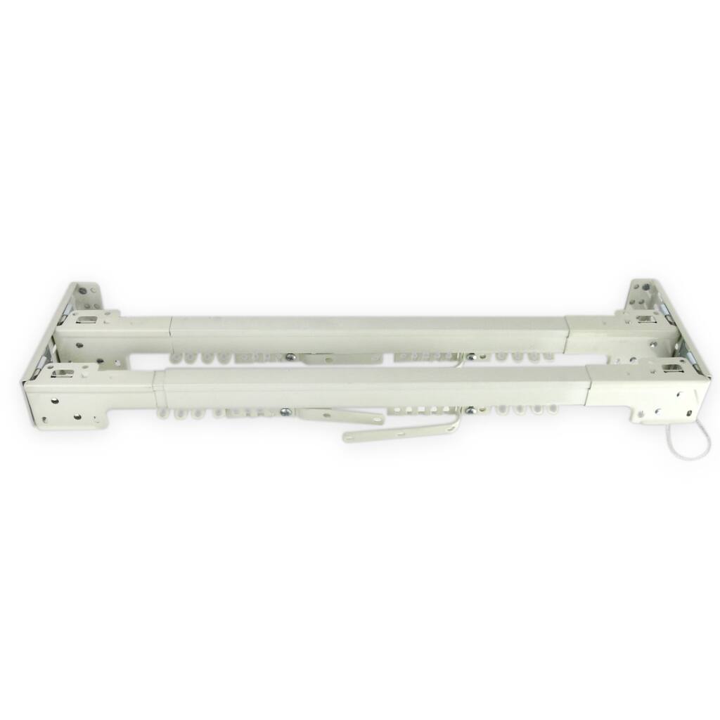 InStyleDesign Ivory Heavy Duty Center Open Double Traverse Curtain Rod