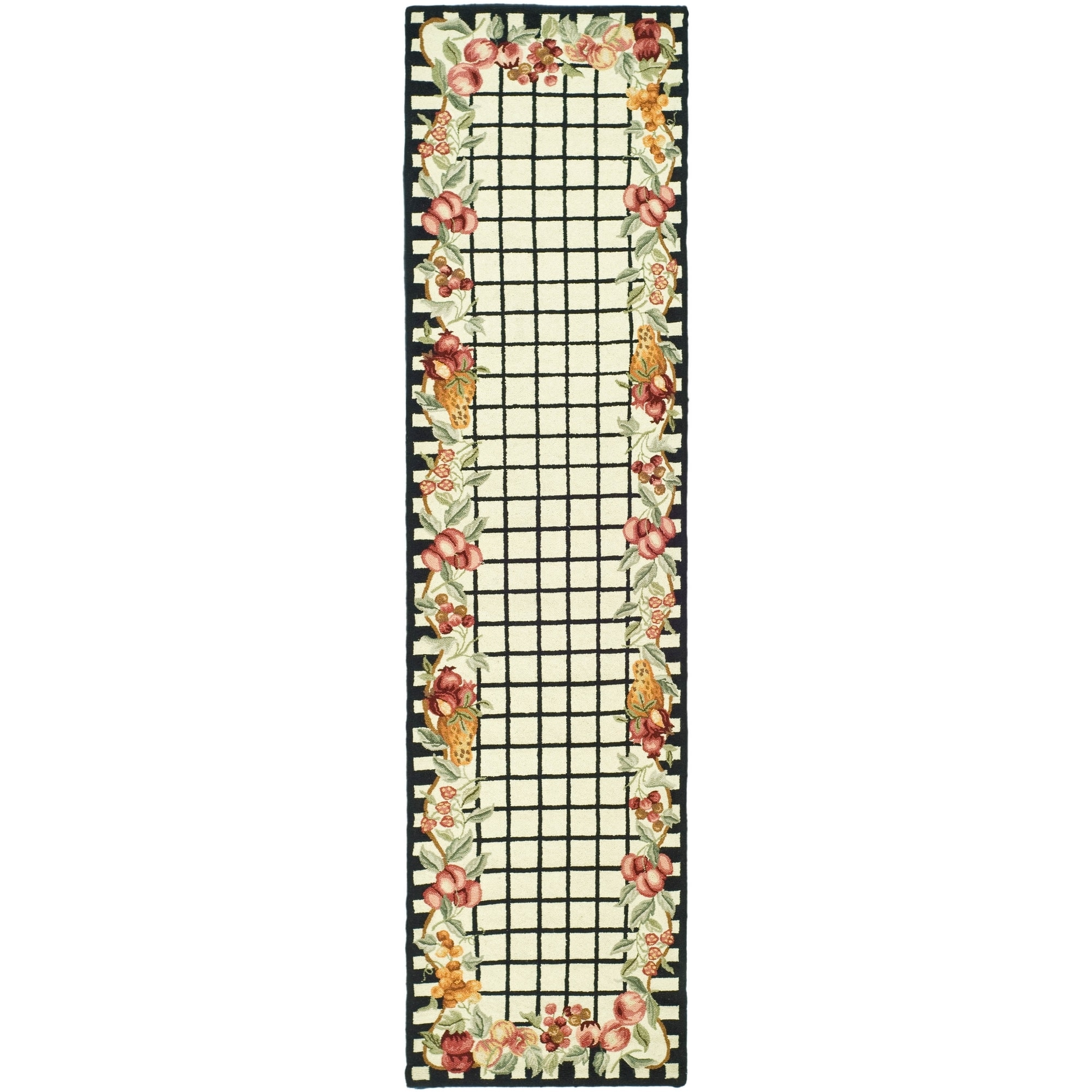 Safavieh Hand made Chelsea Ivory/ Black Wool Rug (26 X 8)