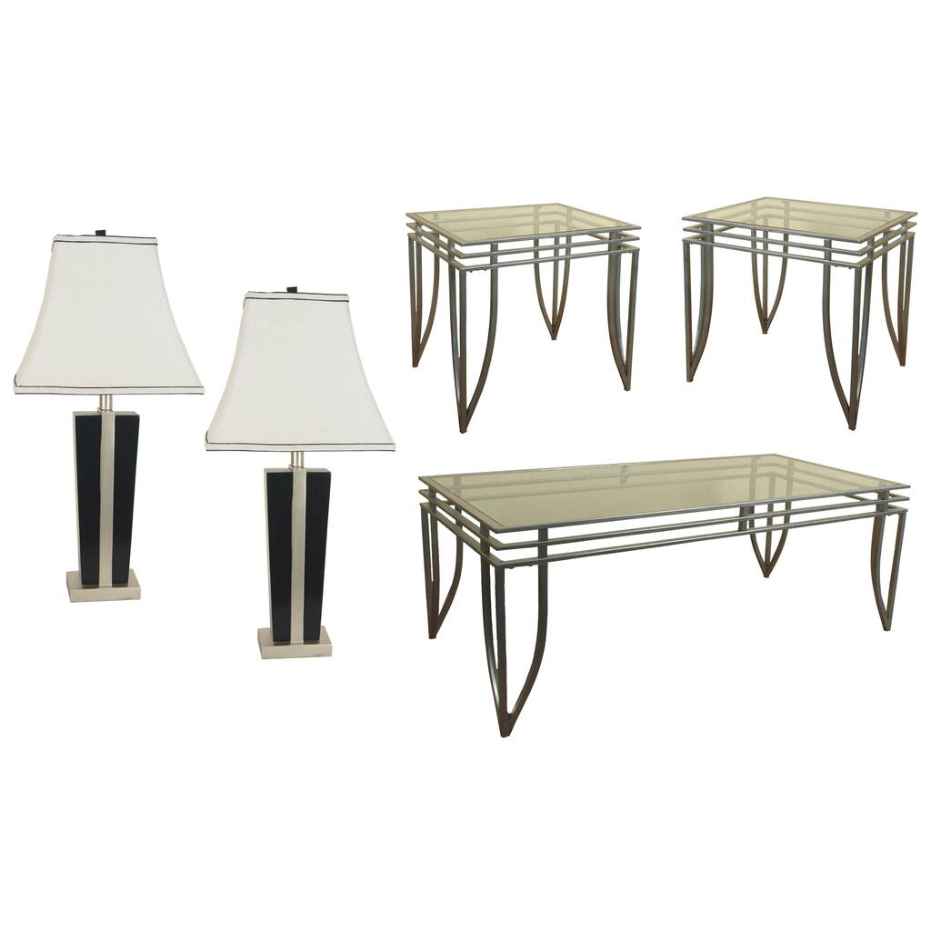 SOFAB Neo Grand Lamp, Coffee Table and End Table Set - Gray
