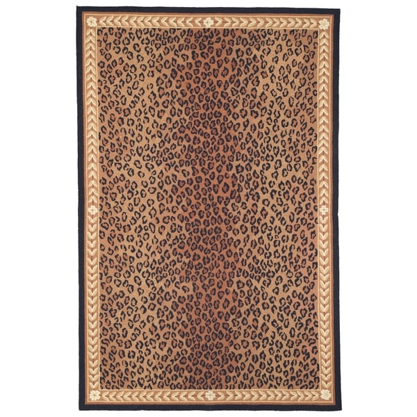 Safavieh Hand-made Chelsea Black/ Brown Wool Rug - 7'9 x 9'9