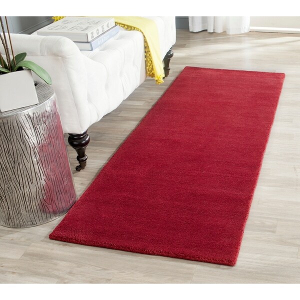 Shop Safavieh Handmade Himalaya Solid Red Wool Runner Rug 2'3" x 6