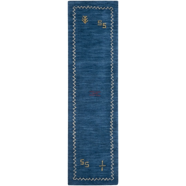 Safavieh Hand knotted Himalaya Blue Wool Rug (23 x 10)