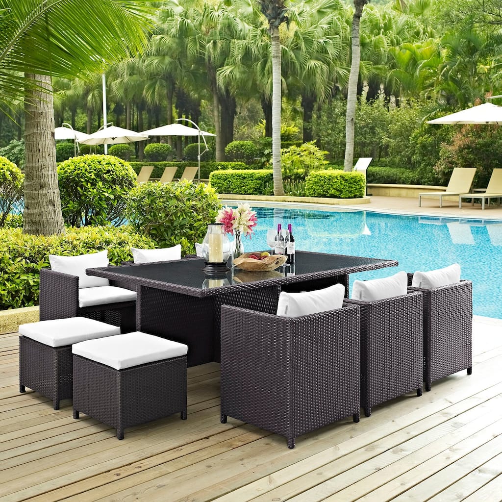 'Reversal' 11-piece Espresso Outdoor Wicker Patio Dining Set