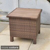 International Caravan Barcelona Contemporary Resin Wicker/Aluminum Outdoor Storage Side Table