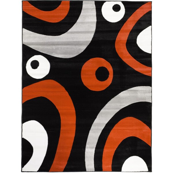 Black And Red Area Rugs hand-carved contemporary geometric waves black/ red area rug (7'10 Black And Red Area Rugs hand-carved contemporary geometric waves black/ red area rug (7'10