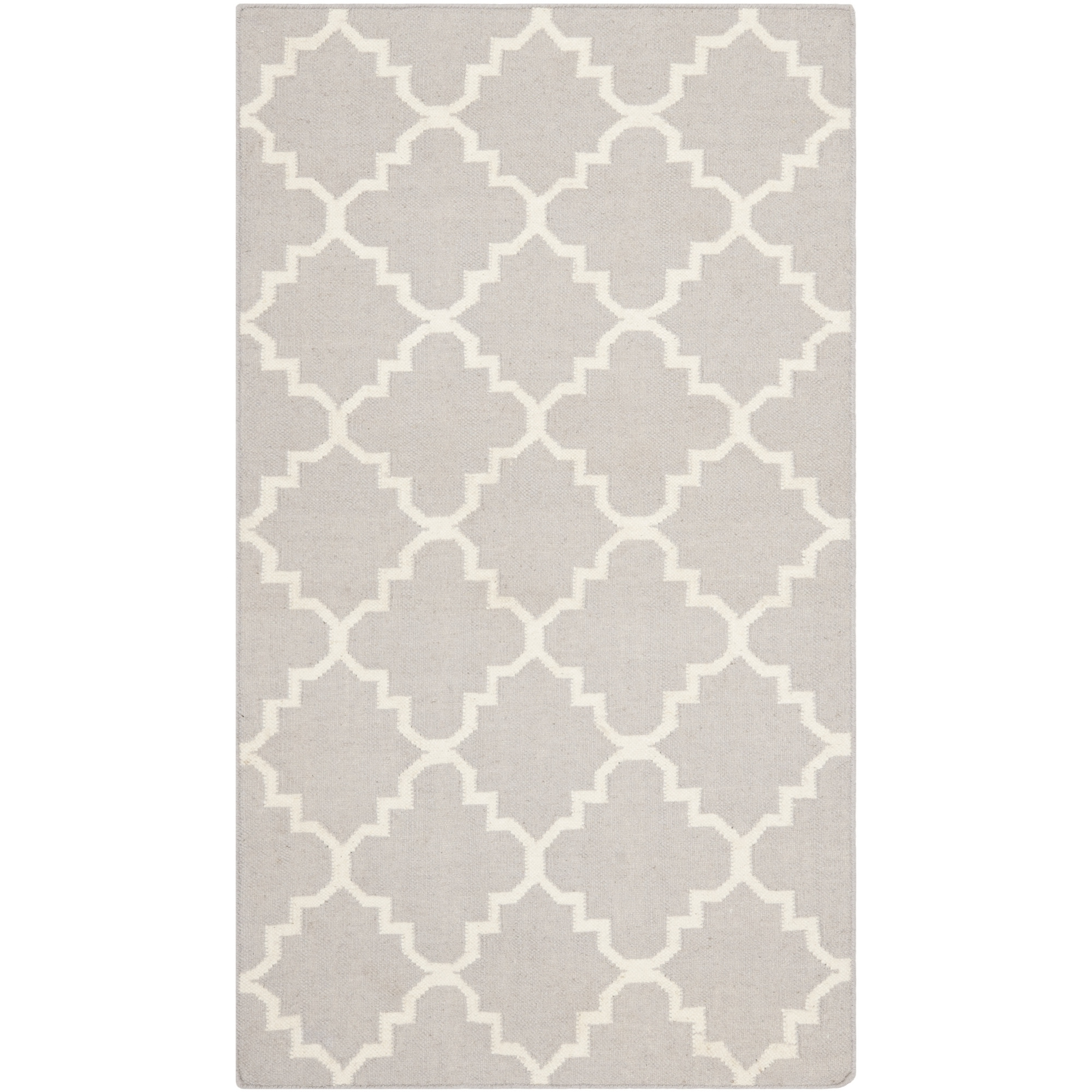 Safavieh Handwoven Moroccan Dhurrie Gray/ Ivory Geometric Wool Rug (26 X 4)