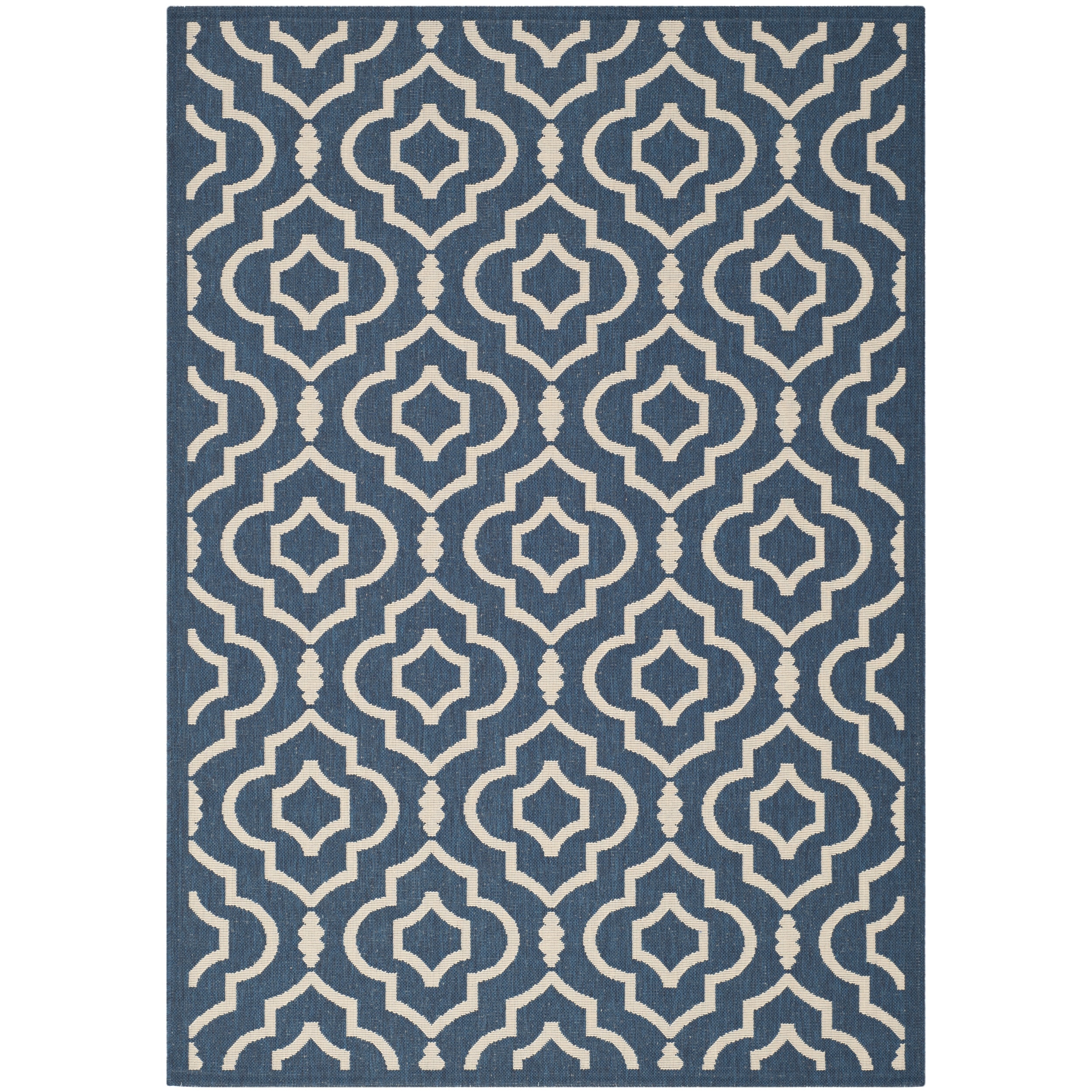 Safavieh Floral Indoor/outdoor Courtyard Navy/beige Rug (4 X 57)