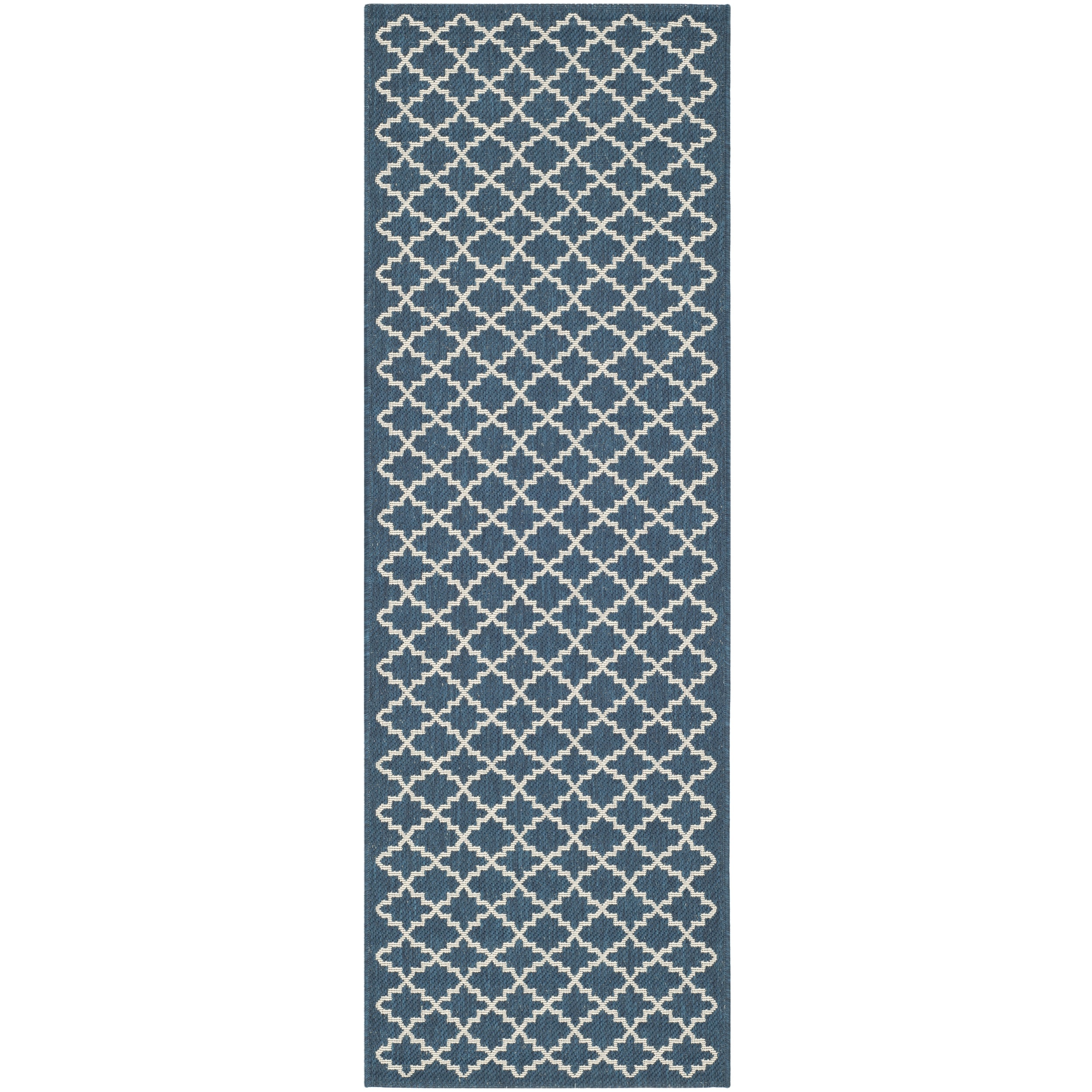 Safavieh Polypropylene Indoor/outdoor Courtyard Navy/beige Rug (23 X 67)