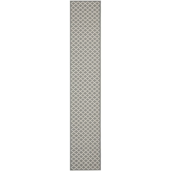Safavieh Contemporary Indoor/Outdoor Courtyard Anthracite/Beige Rug (2'4" x 16') - 2'4 x 16'