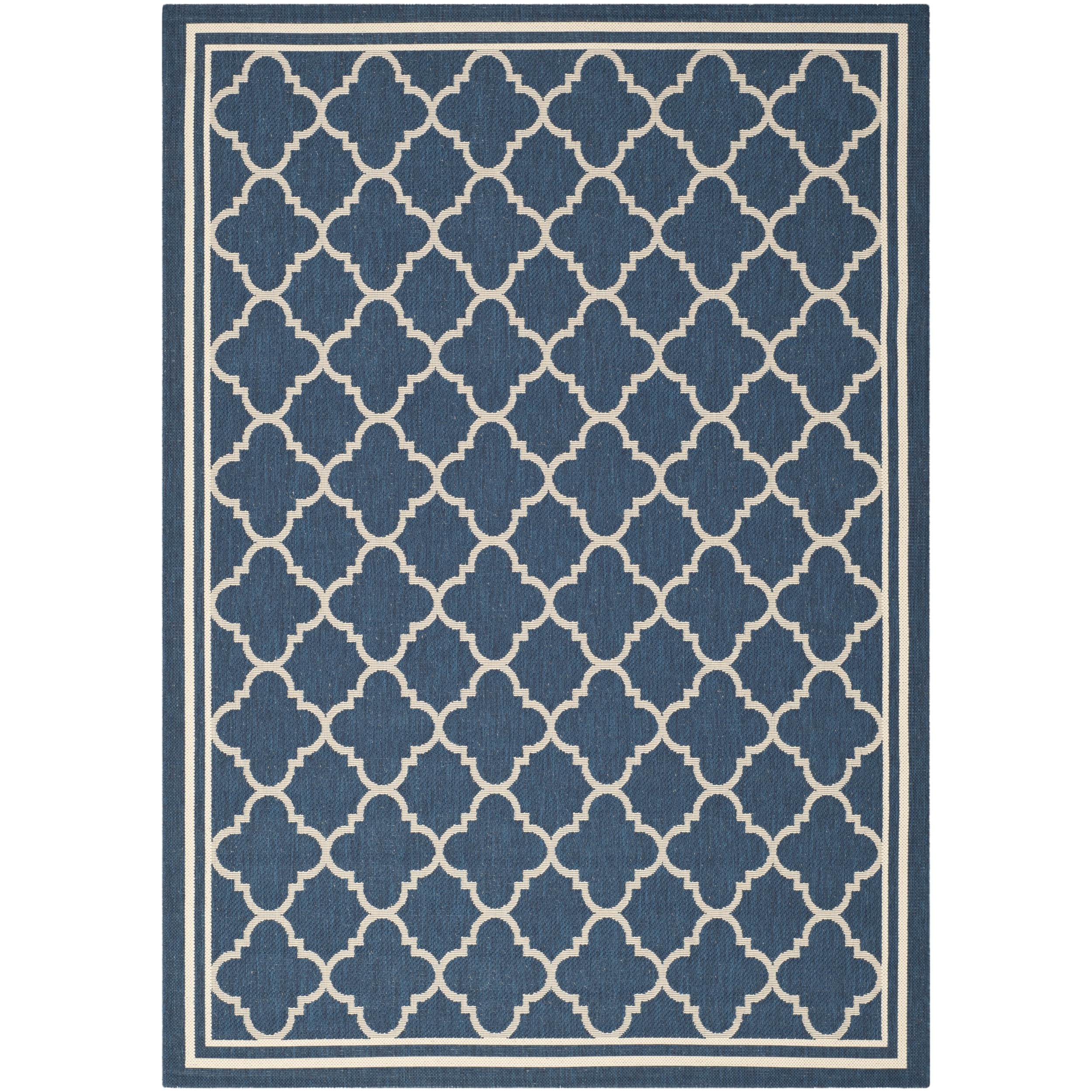 Safavieh Dhurrie Indoor/outdoor Courtyard Navy/beige Rug (4 X 57)