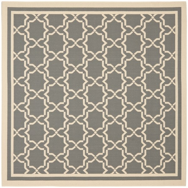 Shop Safavieh Courtyard Poolside Dark Grey/ Beige Indoor/ Outdoor Rug