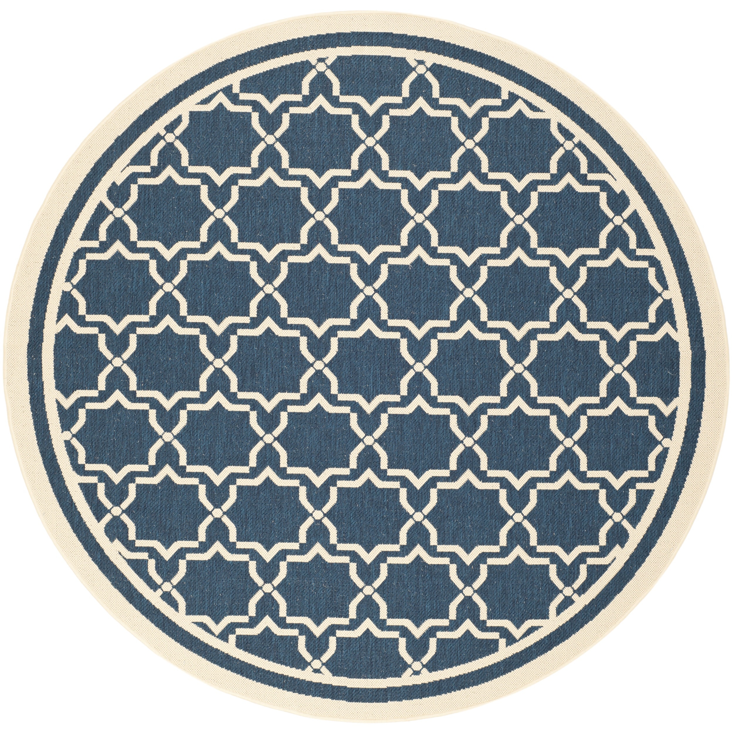 Safavieh Courtyard Navy/beige Indoo/outdoor Contemporary Rug (67 Round)