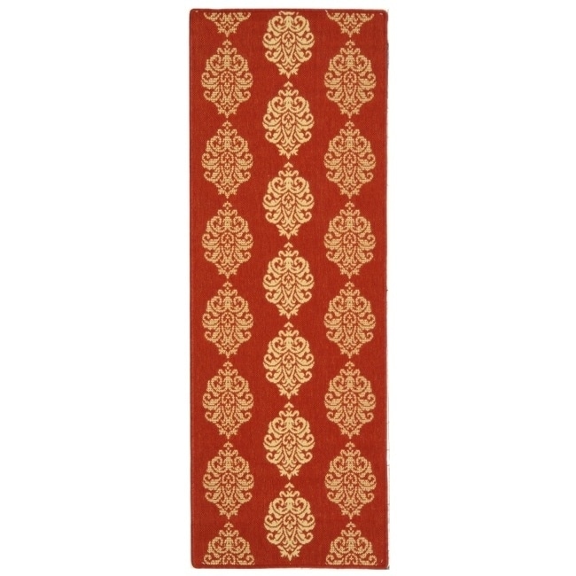 Safavieh Indoor/ Outdoor Courtyard Red/ Natural Rug (23 X 14)