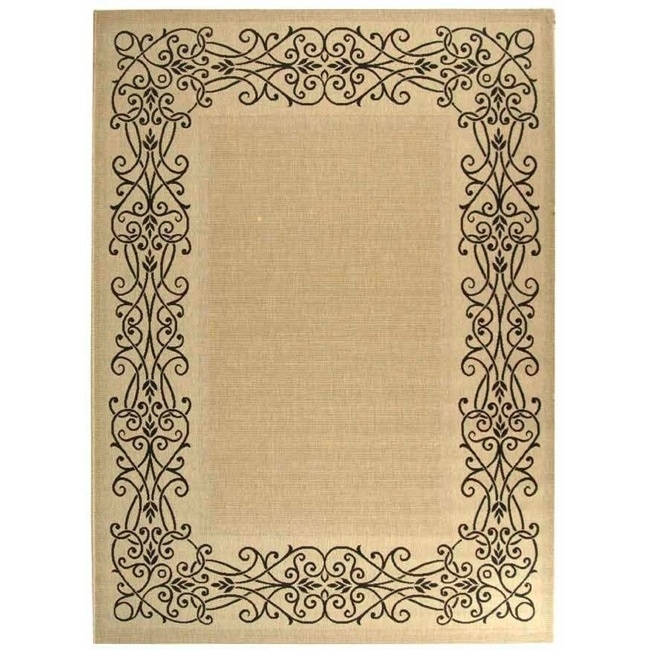 Safavieh Indoor/ Outdoor Courtyard Sand/ Black Rug (9 X 12)