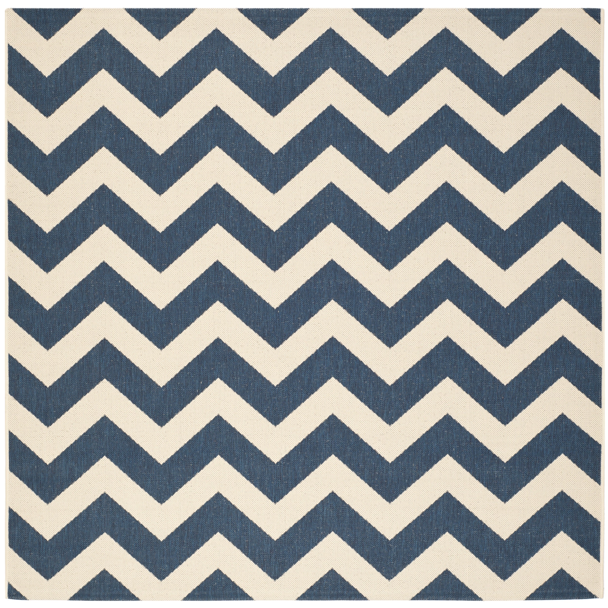 Safavieh Chevron Moroccan Indoor/outdoor Courtyard Navy/beige Rug (67 Square)