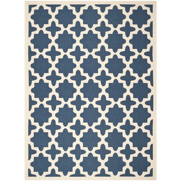 Safavieh Courtyard Quatrefoil Black/ Beige Indoor/ Outdoor Rug ...