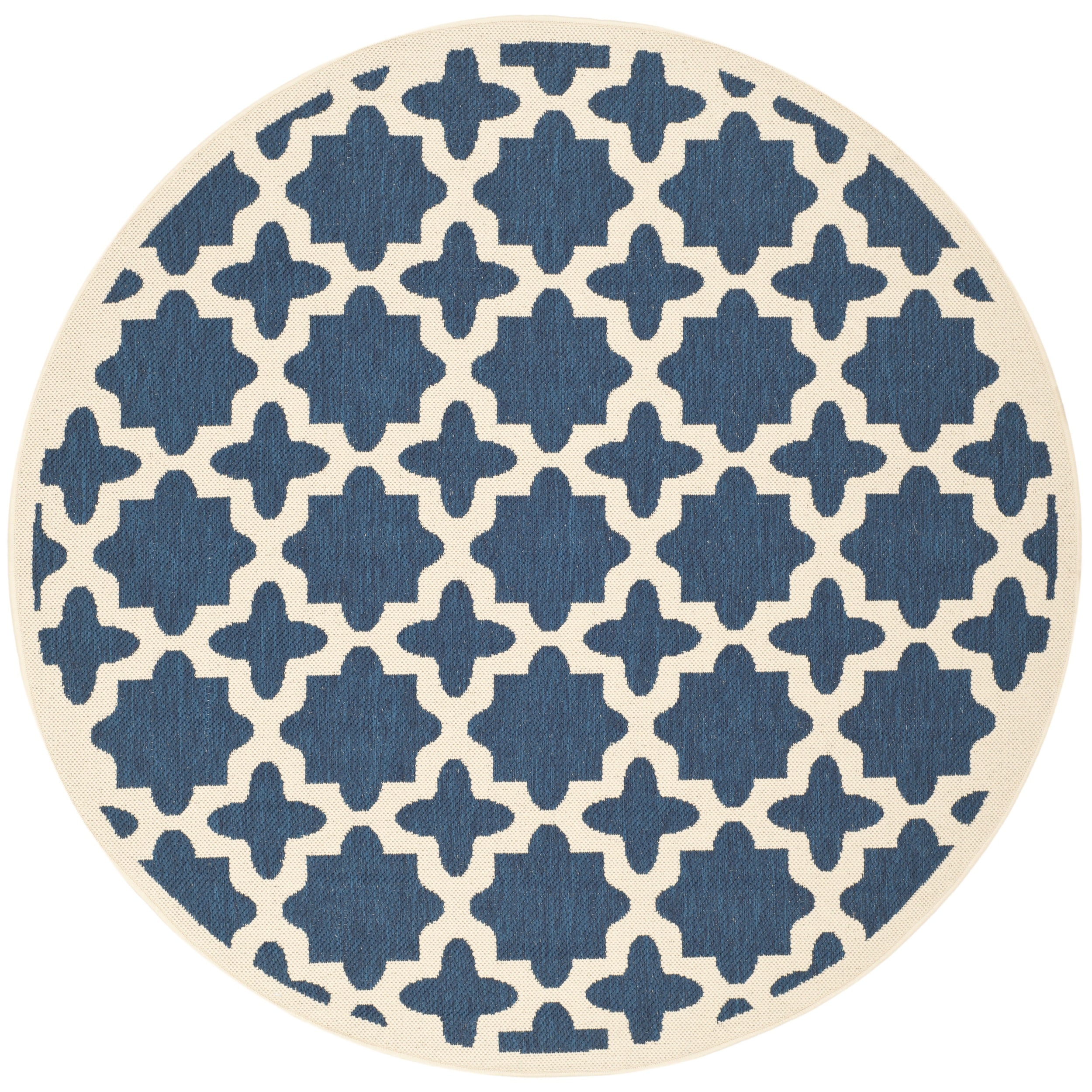 Safavieh Courtyard Navy/beige Indoo/outdoor Polypropylene Rug (67 Round)